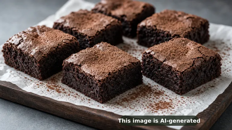 Fudgy, dark sweet potato brownie squares with crackly tops and dense moist interiors (AI-generated image)